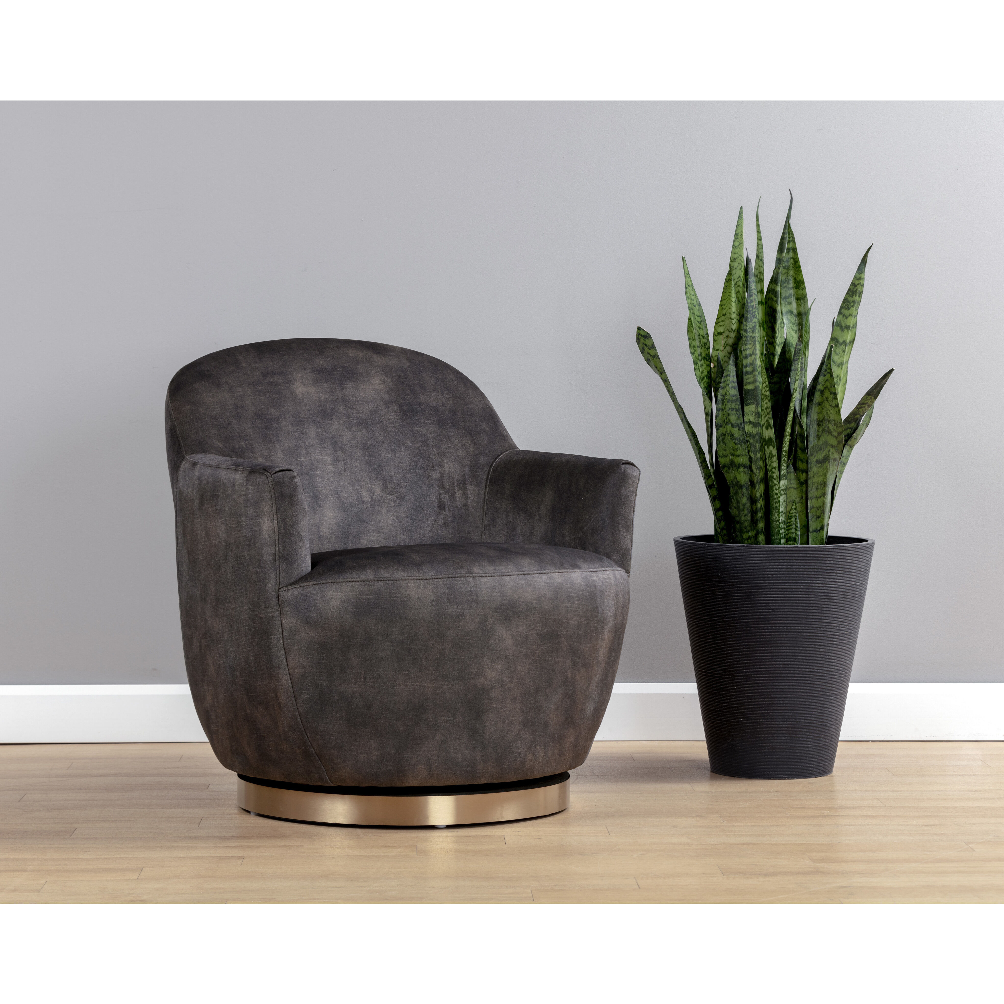 Casey Nono Shitake Swivel Lounge Chair, Swivel